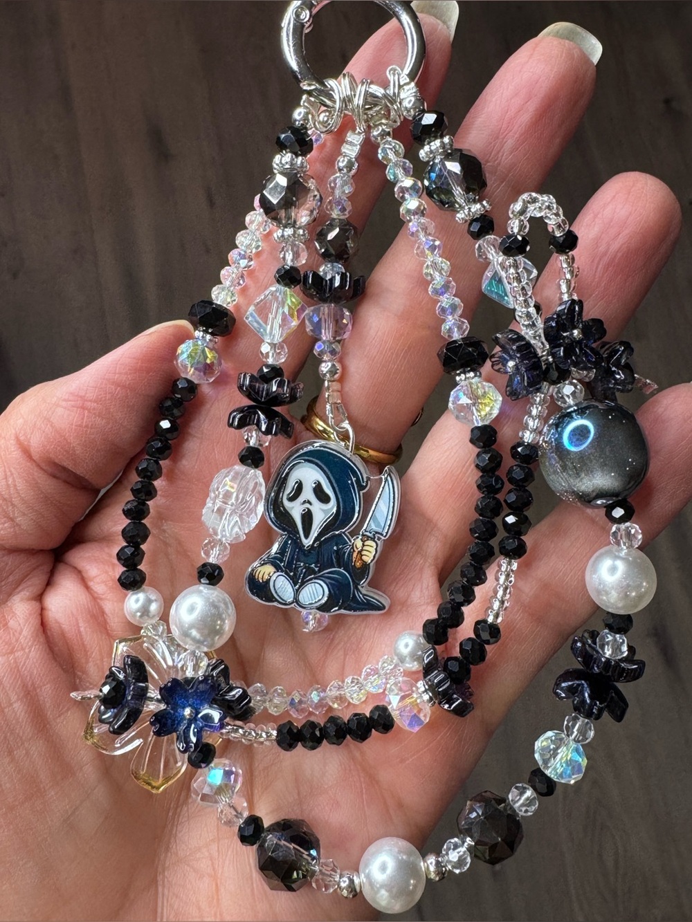 Ghostface Scream bling bag phone charm